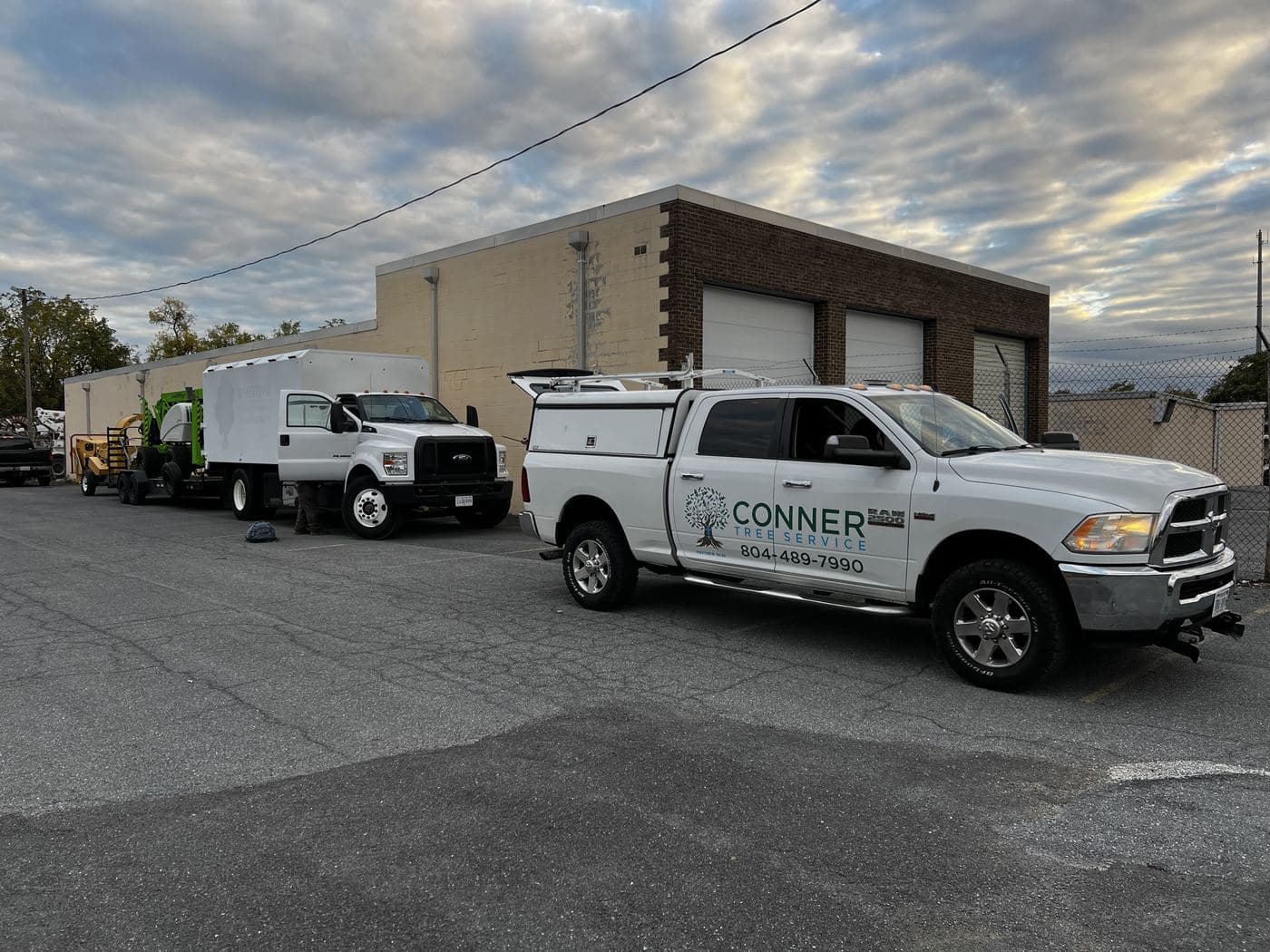 The Conner Tree Service truck fleet.