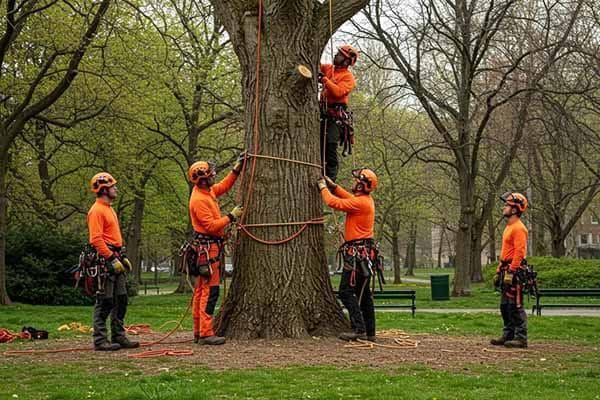 5 man working on the tree